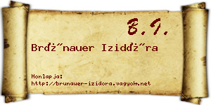 Brünauer Izidóra névjegykártya
